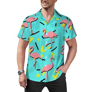 Chemises de bowling pour hommes T-shirt à manches courtes en coton tissé satiné/fibre de bambou pour hommes - Product Image 5