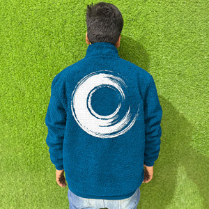 เสื้อฮู้ดผู้ชายผ้าคอตตอน100% 1/4ปักลายตัวอักษรเชอร์ปามีซิปมีฮู้ดสำหรับฤดูหนาว - Product Image 2