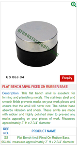 Herramienta de Joyería, Banco de Trabajo Plano de Acero Inoxidable con Base de Goma Antivibración | N.º de artículo: GS-06J-04 - Product Image 2