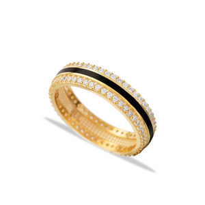 <b>Black</b> Enamel Zircon <b>Stone</b> Cluster <b>Ring</b> Handmade Turkish Jewellery Wholesale 925 Sterling <b>Silver</b> Jewelry - Product Image 1