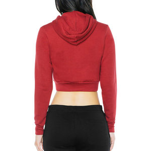 Color Block Crop con capucha y moda mujer Crop Top último diseño Crop Hoodies transpirable gimnasio desgaste mujeres sudaderas con capucha - Product Image 6