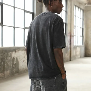 <b>Men</b> 450gsm French Terry Sulfur Acid Washed 2 Piece <b>T</b> <b>Shirt</b> and Shorts Set Custom Logo Streetwear Casual - Product Image 3