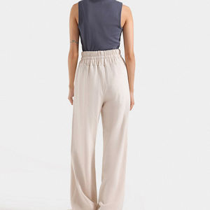 Pantalons évasés décontractés pour femmes de la meilleure qualité, taille mi-haute, devant plat, style cordon de serrage, toile respirante, séchage rapide, été, hiver - Product Image 4