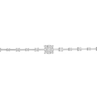Pulsera de tenis clásica y elegante de oro rosa con dije de la paz, cierre de pinza de langosta, joyería delicada para bodas con moissanita, ideal para fiestas.