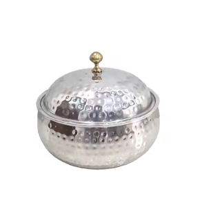 Argent fini nouveauté tendance forte demande casseroles chaudes pour servir utilisation dessus de table décor métal casserole Hotpot - Product Image 1