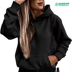 Sweat à capuche unisexe BSCI pour l'hiver, logo personnalisé de haute qualité, molleton 100% coton/éponge française, respirant, séchage rapide - Product Image 4