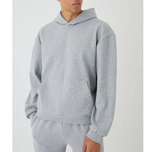 <b>Pink</b> High Quality Heavyweight Cotton French Terry <b>Hoodie</b> Blank Cropped Boxy Fit Oversize Custom Men Pullover <b>Hoodie</b> - Product Image 3