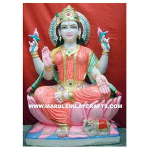 Estatua de Laxmi en Mármol de Makrana para Decoración del Hogar - Product Image 1