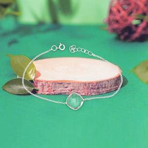 925 Sterling Silver Dainty Crystal <b>Bracelet</b> Natural Gemstone Wedding Jewelry White <b>Bracelet</b> Gift for Her - Product Image 4