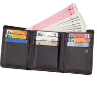 Kedatangan Baru Dompet Kartu Pria Kulit Asli yang Dapat Disesuaikan, Tahan Lama, Tipis, Pendek, Anti RFID, Tahan Air, Grosir