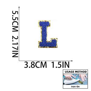 2024 unisexe personnalisable haute qualité tissu patchs mode brodé coudre Logo modèles Alphabet lettres coeur fleur ODM - Product Image 4