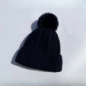 Gorro de Invierno Tejido con Pompón de Piel Sintética, Gorro Grueso de Felpa, Gorro de Lana para Mujer, Gorro de Terciopelo para Mujer - Product Image 2
