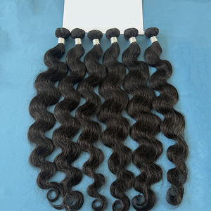 OEM Indian Remy Virgin Human <b>Hair</b> Bundles Straight <b>Body</b> <b>Wave</b> 100% Raw Donor <b>Hair</b> with Weave for Dyable/Bleachable Processing - Product Image 1
