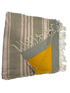 Cotton Fouta <b>Beach</b> <b>Towel</b> Reversible Design Woven <b>Stripes</b> Two-Sided One Side Cotton Woven <b>Stripes</b> Other Side Microfiber Terry - Product Image 3