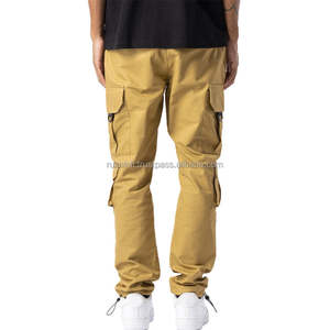 Pantalones Cargo Modernos de Corte Ajustado con Cintura Ajustable y Bolsillos Multiusos para Uso Casual - Product Image 2