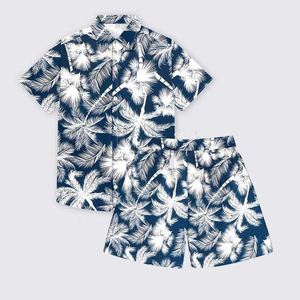 Conjunto de Camiseta y Pantalones Cortos para Hombre, 2 Piezas, Verano, Moda, Manga Corta, Transpirable, Bordado, Casual, Alta Calidad, Color Sólido - Product Image 3