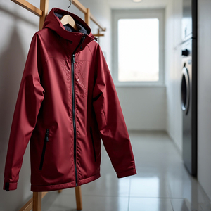 Veste Softshell à fermeture éclair décontractée pour hommes Manteau de randonnée imperméable et coupe-vent avec col montant Position du logo à l'avant - Product Image 4