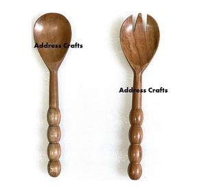 Elegante Servidor de ensalada de madera de mango con mango de resina para el hogar y restaurantes para servir platos Servidor de ensalada a precio competitivo - Product Image 6