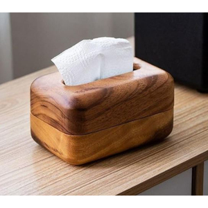 Boîte à serviettes en bois massif fabriquée à la main porte-mouchoirs boîte à serviettes écologique classique décoratif porte-serviettes de rangement la plus basse vente - Product Image 2