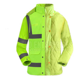 Veste de sécurité de travail pour hommes ANSI classe 2 imperméable en polyester avec logo personnalisé haute visibilité - Product Image 2