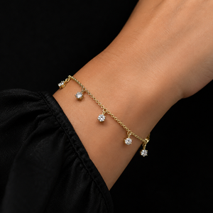 Pulsera de Cadena con Diamantes Cultivados en Laboratorio, Corte Redondo, DEF VVS, Oro Amarillo de 14K, Joyería Fina Minimalista para Uso Diario, Venta al Por Mayor OEM - Product Image 2