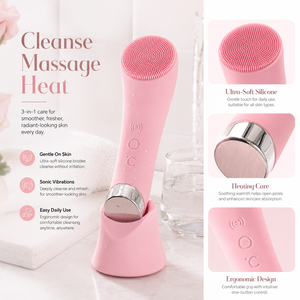 Cepillo de Limpieza <span class=keywords><strong>Facial</strong></span> Eléctrico 2 en 1 con Cabezal de Masaje Metálico, Vibración Sónica, Limpiador <span class=keywords><strong>Facial</strong></span> de Poros Profundos para el Cuidado de la Piel - Product Image 3