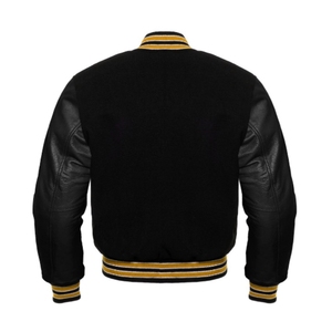 Tout nouveau Logo personnalisé patchs de broderie coupe-vent Letterman Baseball cuir manches laine corps Bomber Polyester Varsity veste - Product Image 6