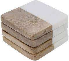 Sous-verre en bois massif et marbre de Style beau avec bois de haute qualité pour verre et tasse meilleure vente - Product Image 4