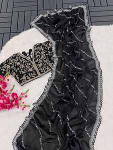 ATTRACTIVE BANARASI SOIE ZARI TISSANT TRAVAIL SAREE AVEC CHEMISIER NON COUDU VERT - Product Image 6