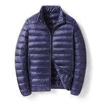 Veste matelassée d'hiver en nylon de haute qualité avec logo personnalisé, col montant, imperméable, réversible, pour homme
