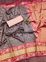 Neuer exklusiver Designer Traditioneller Baumwoll imitat Banarasi Bollywood Saree für Hochzeit und Festival Hochwertig