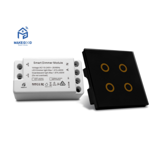 MakeGood Interruptor de Luz Inteligente con Control Inalámbrico, Lámpara LED Halógena Incandescente, Módulo Atenuador Zigbee, Aplicación Tuya, Estándar, Reino Unido, 400W - Product Image 5