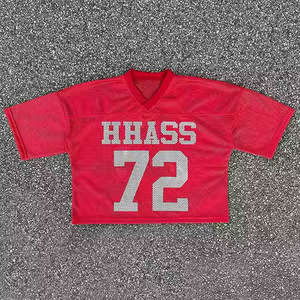 Camiseta de fútbol americano de calidad Premium Hip Hop deportes práctica deportes Boxy camiseta forma sublimación camiseta de fútbol americano - Product Image 4