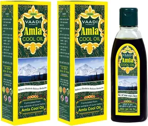 Vaadi Herbals brahmi와 Amla 추출물, 200ml x 2 를 가진 Amla 차가운 기름의 가치 팩