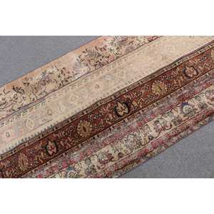 พรมขนาด 3.8x7.9 ฟุต, พรมวินเทจตุรกี, พรมขนสัตว์สีน้ำตาล - Product Image 4