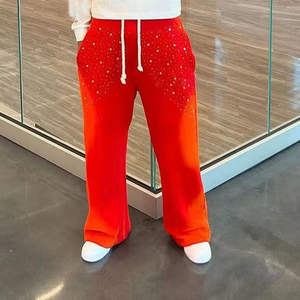 Pantalons pour hommes lavés Pantalons baggy surdimensionnés Pantalons de survêtement taille haute rayés personnalisés pour hommes Stacked Flare Track Knitted OEM Service - Product Image 3