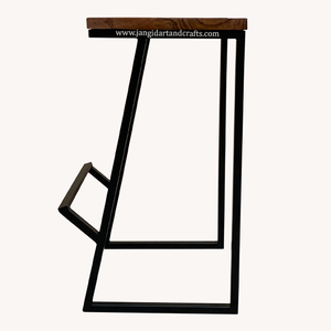 Tabouret de bar antique en bois et fer, style nordique, pour hôtel, restaurant, cuisine, salle à manger - Product Image 6