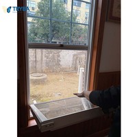 Ventana Corredera Vertical de PVC de Estilo Americano, Eficiente Energéticamente, Ventanas de Vinilo de Una o Dos Hojas con Rejillas