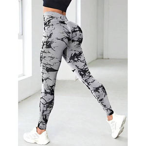 Style européen et américain tie dye hip lift sport fitness leggings taille haute pantalons de yoga sans couture collants leggings pour femmes - Product Image 1