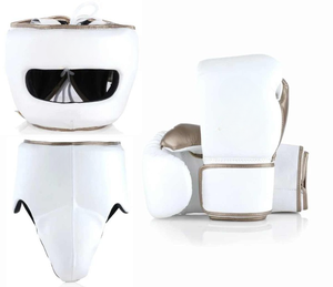 Transpirable 100% nueva llegada 2025 cuero de vaca Real logotipo personalizado Sparring Fighting Color negro y dorado Fly Boxing Set - Product Image 1