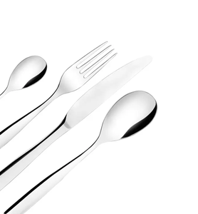 Ensemble de 4 couverts en acier inoxydable pour les fêtes comprenant des fourchettes en acier poli, couteau, cuillère, vaisselle avec logo laser - Product Image 6