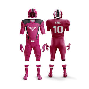 Maillot de football américain brodé à manches courtes en gros de haute qualité uniforme de rugby d'équipe personnalisé 32 kits de football respirants - Product Image 4