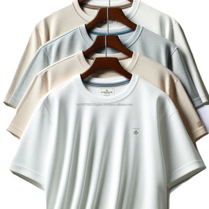 T-shirts blancs décontractés pour hommes 100% coton à manches courtes, motifs imprimés unis et durables avec col en O, col en V, options de taille plus - Product Image 6