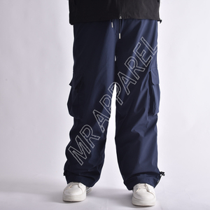 High Quality Navy Streetwear Cargo <b>Pants</b> Drawstring Waist Multiple Pockets Breathable Ventilation Waterproof 10,000mm Unisex - Product Image 1