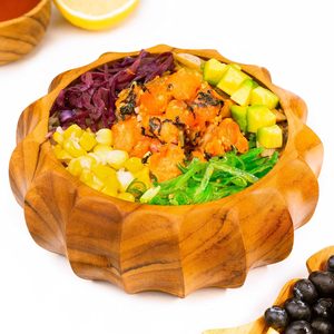 ชามเสิร์ฟอาหารทำจากไม้อะคาเซียทำด้วยมือสไตล์คันทรี่รูปทรงใหม่สำหรับห้องครัวที่มีสไตล์การเสิร์ฟอาหารในวันหยุดเทศกาล - Product Image 6