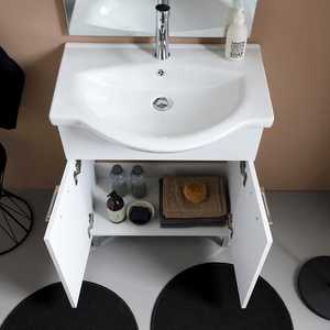 Mueble de Baño Blanco de 65 cm con Soporte para Piso, Parte del Conjunto de Baño Ravenna Exportado - Product Image 4