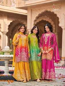 Traje Plazzo Pakistaní para Mujer, Ropa Étnica Tradicional Clásica, Tela Elegante, Ajuste Cómodo, Perfecto para Bodas, Fiestas y Eventos Festivos - Product Image 6