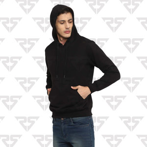 Sweats à capuche noirs personnalisés en gros avec votre logo personnalisé imprimé cordons de serrage à capuche encolure kangroo poche sweat à capuche OEM - Product Image 5