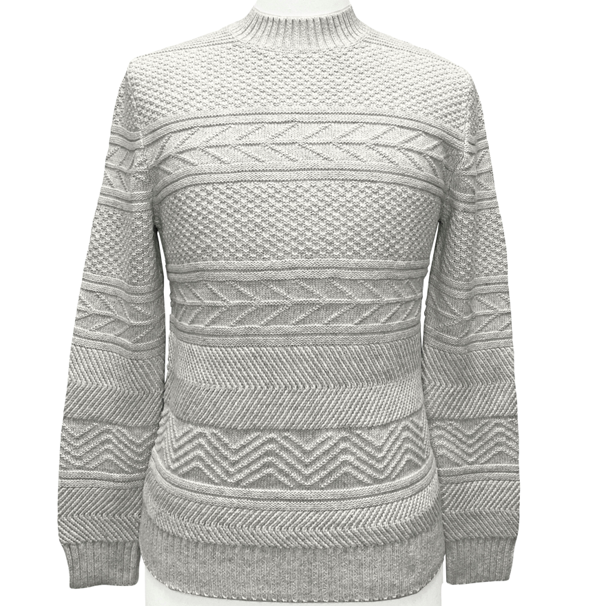 Men's Fashionable Winter Pullover Sweater Custom 55% Cotton 25% Acrylic 15% Nylon 5% Wool Knitted Textured Breathable Quick Dry