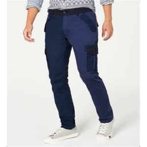 Pantaloni Cargo American Rag da Uomo, Taglio Dritto, 100% Cotone Canvas, Taglia 32X30, Blu con Cerniere, Anti-Piega, Personalizzabili e Colorati - Product Image 1